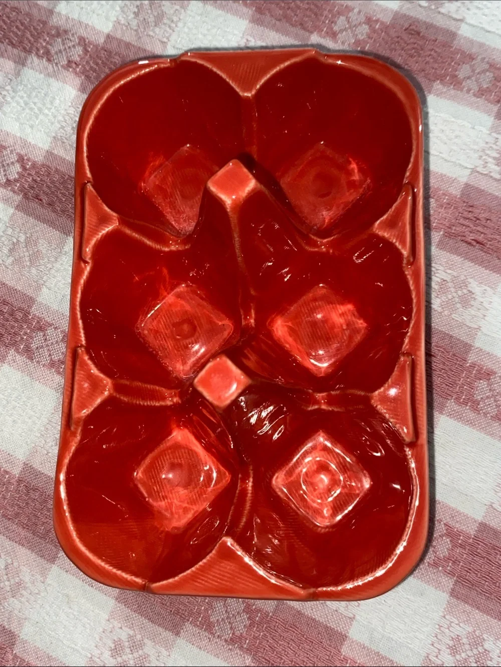 Coral Red Ceramic 6 Egg Holder
